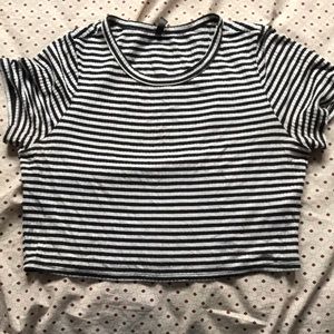 Blank and white crop top